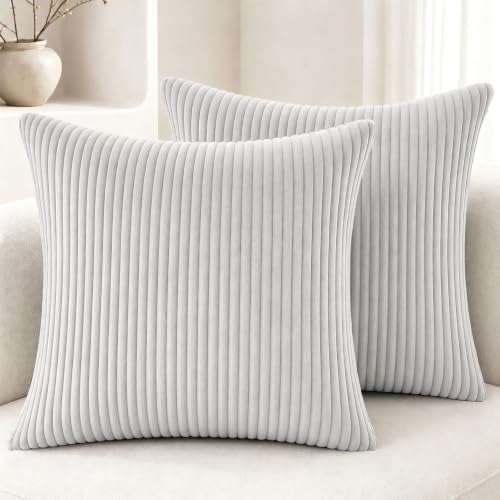 2 Pack 18 x 18 Decorative Throw Pillows with Insert Included