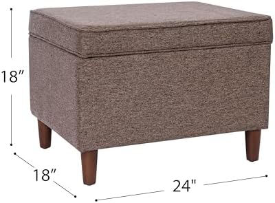 Spatial Order 24" Dinah Collection Storage Ottoman - Chocolate Brown
