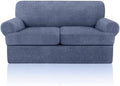 Sofa Covers 3 Piece T Cushion Sofa Slipcovers, Stretch Couch Cover with 2 Individual T Cushion Covers, Machine Washable Furniture Protector for Living Room(Blue Gray, 2 Cushions)