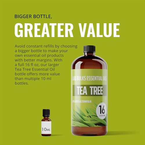 Lab Bulks Essential Oil Tea Tree 16 oz - 2 Pack - Bulk Bottles