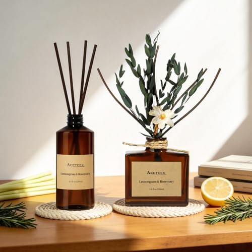 Reed Diffuser, Lemongrass Rosemary Fresh Ginger Scented Oil Refill