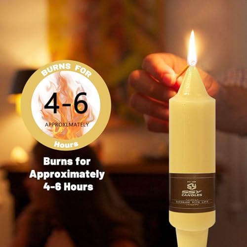 NJAO HOO Natural Beeswax Short Taper Candles 5 Inch Candlesticks Dripless Pure Beeswax Candles for Home Dinner Nontoxic Candles, 4 Pack