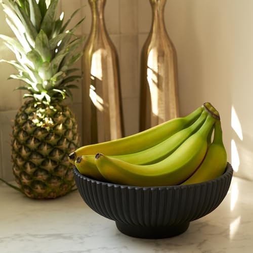 KIBAGA Decorative Concrete Fruit Bowl for Kitchen or Table - Large Key Bowl