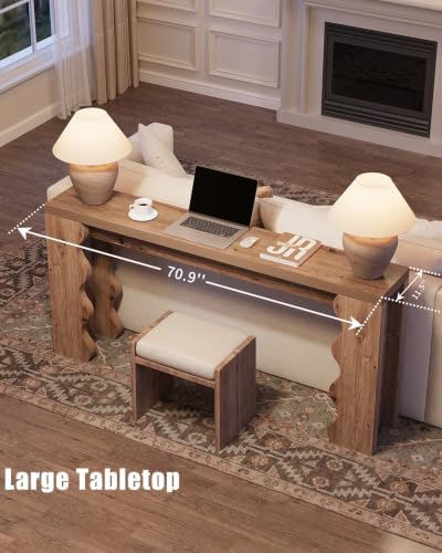 70.9" Farmhouse Entryway Table, Wood Console Table, Behind Couch table