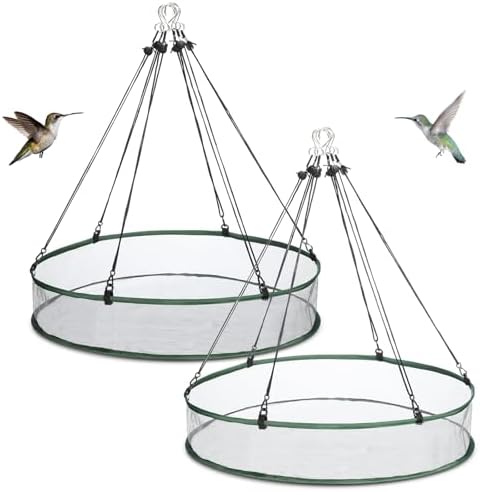 FoldTier 2 Pieces Bird Seed Catcher Tray Hanging Round Mesh,24 Inch