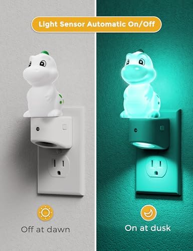L LOHAS LED Night Light for Kids, 3D Dinosaur Night Light Plug in