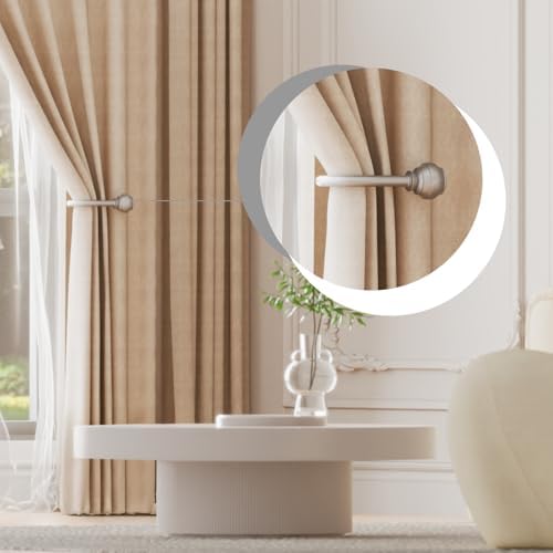 Hion Curtain Holdbacks Silver 4pcs, Curtain Tiebacks Wall Mounted Hooks
