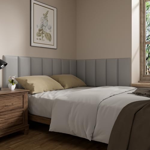 Headboards Wall Panel for Twin, Self-Adhesive 3D Wall Panels, Upholstered Wall Panel for Bedroom/Living Room (4 Pieces 9.84 in x 23.6 in)
