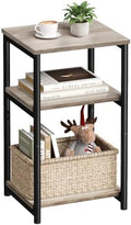 VASAGLE Side Table, Small End Table, Tall Nightstand, Steel Frame