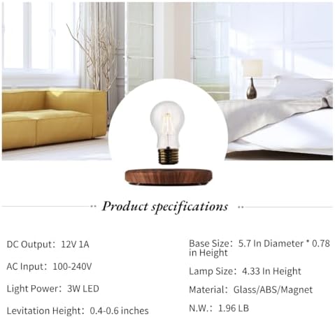Levitating Light Bulb, Rotating Floating Tech Gadgets for Men