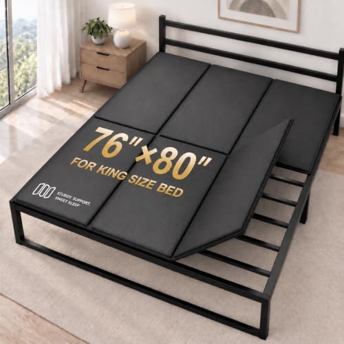 Heavy Duty 10mm King Bunkie Board 76x80, Foldable Bed Support Panel