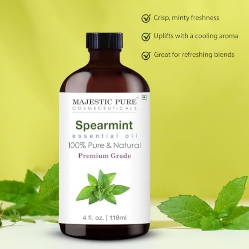 Majestic Pure Spearmint Essential Oil for Diffuser - 4 Fl Oz