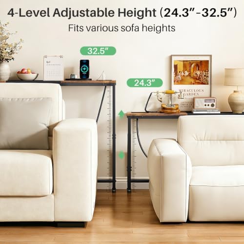 Kitstorack 76.9" Narrow Console Table with Power Outlet for Living Room