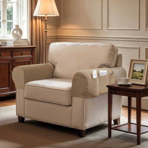 SUBRTEX Stretch Couch Arm Covers Set of 2, Non-Slip Sofa Armrest Slipcovers