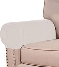 Turquoize Stretch Armrest Covers for Chairs and Sofas Couch Arm Covers for Sofa Spandex Jacquard Armrest Cover Anti-Slip Furniture Protector Armchair Slipcovers for Recliner Set of 2, Ivory White