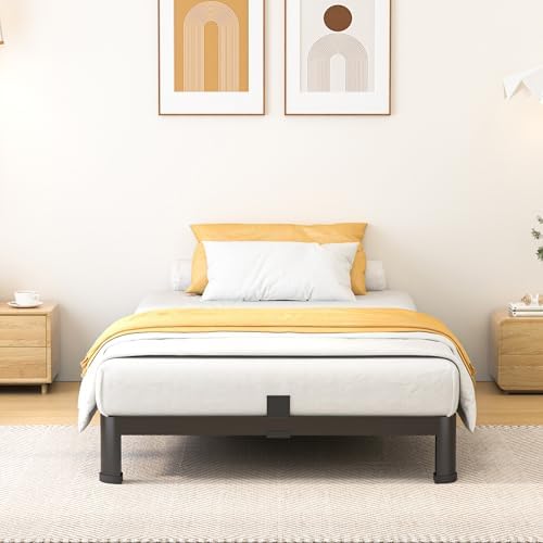 10 Inch Twin Size Metal Platform Bed Frame with Round Corners Leg