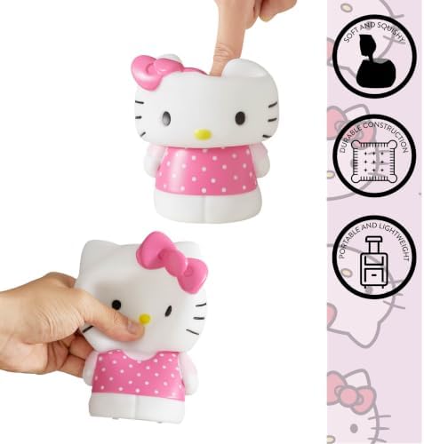 Idea Nuova Hello Kitty Squishy Soft Silicone Accent Night Light 5.8" LED Soft Mood Lamp for Decor, Kids Bedrooms, Collectors & Gift Giving