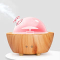 Glass Essential Oil Diffuser Wood Grain Base, 280ml Aromatherapy Diffusers Cool Mist Humidifier, LED Light in 7 Colors with Waterless Auto-Off Protection, for Office, Home, Yoga, Spa