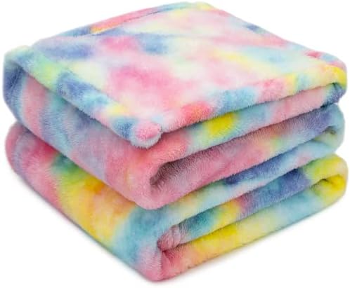 MUGD Rainbow Blanket for Girls, Small Colorful Blanket for Kids 40"x50"