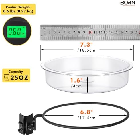 iBorn Bird Feeders Station Water Tray and Ring for 1” Pole Stand Station Outdoor Accessory for Humming Bird Feeders for Outside,5SECOND to Install,Fit for 1 Inch Pole,1 Inch Wooden Stick,1 Set
