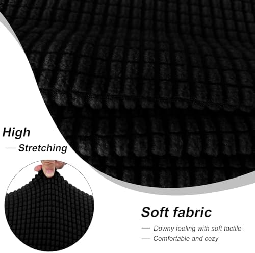 4 Pieces Stretch Couch Cover for Oversized Sofa, Black