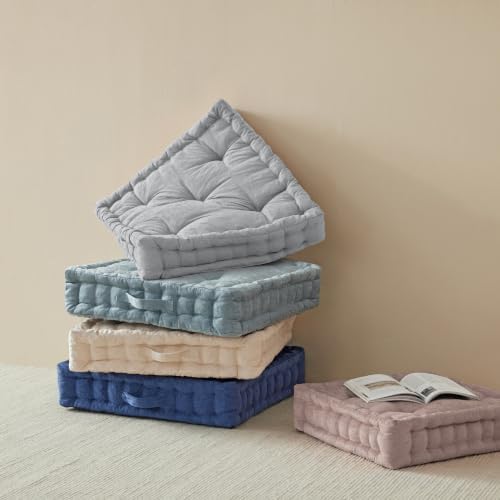 Intelligent Design Floor Pillow, Large Cushion for Meditation, 24x24 Grey