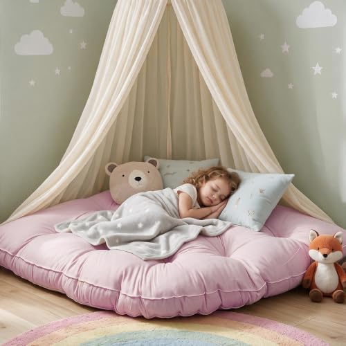 ShowyLive Large Corner Floor Cushion, 39.37" Radius Corner Kids Rug