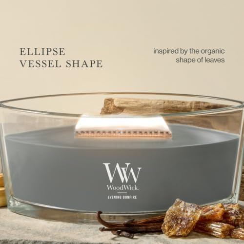 WoodWick Evening Bonfire Scented Candle, Crackling Wick, 16oz