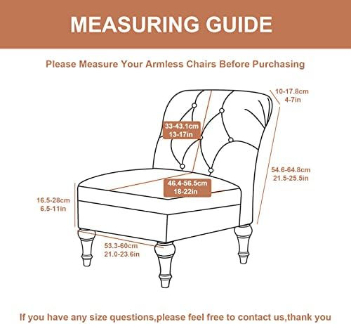 Eco-Ancheng Armless Chair Slipcover Removable Armless Accent Chairs Covers Washable Armless Slipper Chair Slipcover Printed Armless Chair Furniture Protector Covers for Living Dining Room Hotel