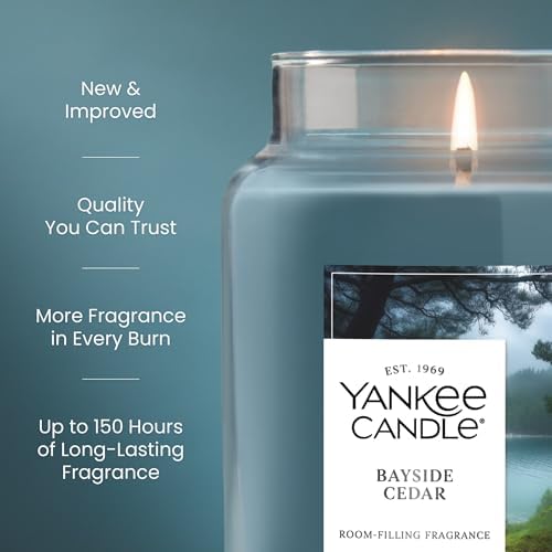 Yankee Candle Bayside Cedar Scented Candle, Large Jar, 22 oz (Pack of 4)
