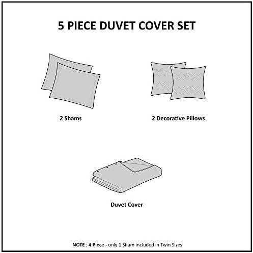 Intelligent Design Kids Cotton Vibrant Fun Blue Queen Duvet Cover Set, 5pc