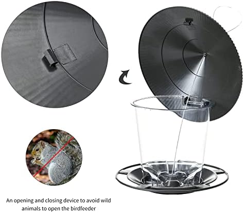 Hanizi Bird Feeder Outdoor Hanging for Wild Bird Seed, Grey