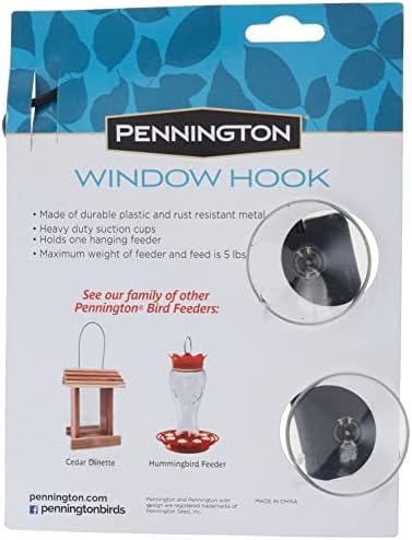 Pennington Classic Window Hook Used for Bird Feeder, Suction Cup Hook,Holds up to 5 lbs. (Pack of 6)