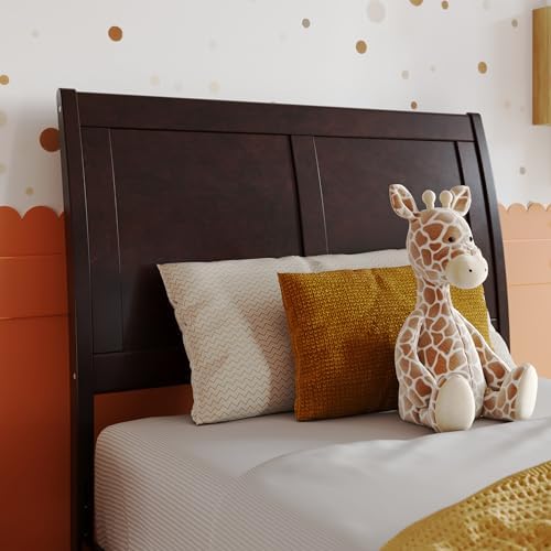 AFI, Portland Twin Sleigh Solid Wood Panel Headboard, Espresso