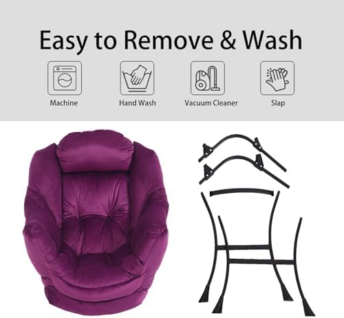 LITA Lazy Chair with Ottoman, Comfy Accent Reading Chair
