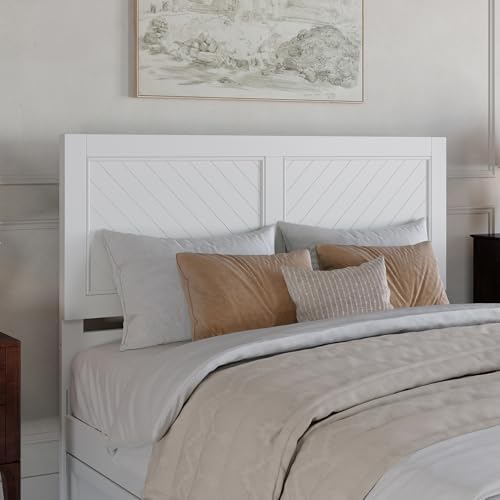 AFI, Canyon Queen Solid Wood Rustic Farmhouse Headboard, White