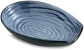 Hasense Ceramic Spoon Rest for Stove Top, 5.7” Spoon Holder, Grey and Blue