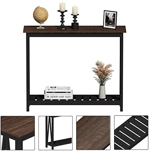 ChooChoo Farmhouse Console Table, Narrow Sofa Table for Entryway, 40 Inch