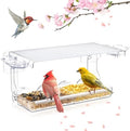 SUNALLY Window Bird Feeder Outdoors, Clear Bird Feeders for Bird Watching