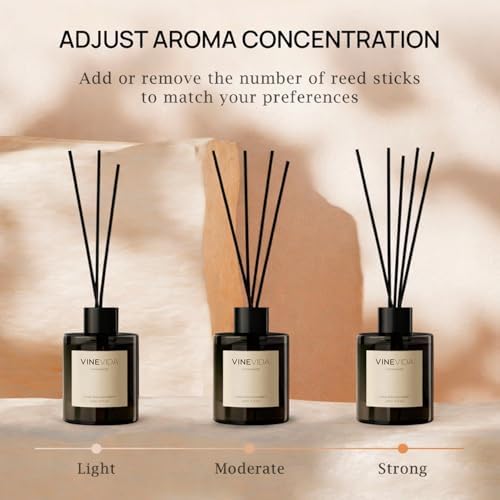 VINEVIDA | Brazilian Summer | Reed Diffuser for Home & Bathroom | Long-Lasting Scent Sticks Set | Oil Stick Diffuser | Bathroom Scent