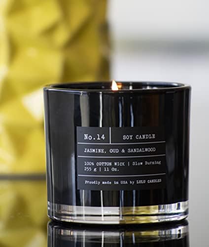 Lulu Candles Jasmine, Oud & Sandalwood Soy Blend Jar Candle, 11 Oz.