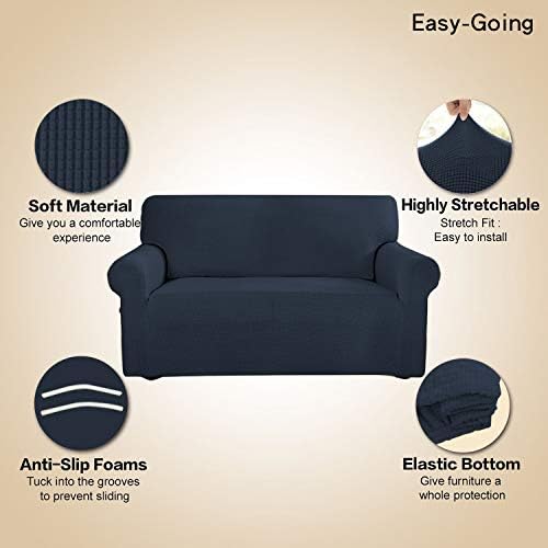 Easy-Going Stretch Oversized Sofa Couch Slipcover Washable Dark Blue