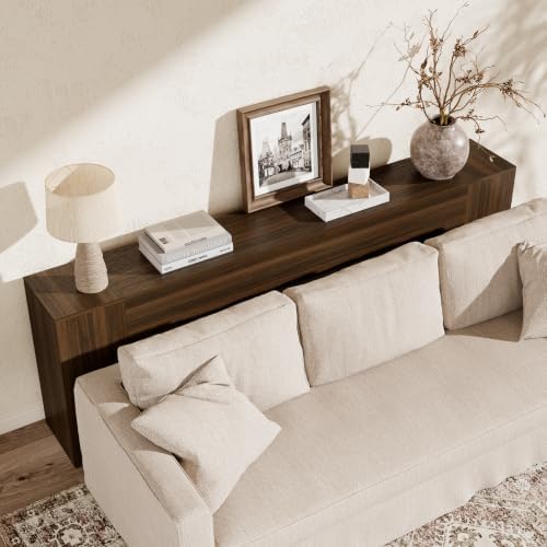 Epecoya Console Table for Living Room 94.5-Inch, Walnut Brown