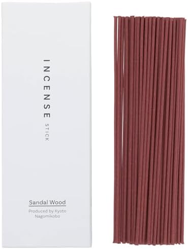 なごみ工房 Kyoto Sandalwood Incense Sticks - Japanese Temple Aroma, Ideal for Relaxation & Meditation, Approx. 60 Sticks (0.044 Pounds) - Premium Quality Incense for Spiritual & Home Use Nagomikobo