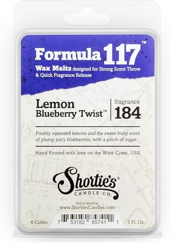 Shortie's Candle Company Lemon Blueberry Twist Premium Wax Melts - 3 Oz., Strong & Long Lasting, Non-Toxic - Made with Essential & Natural Oils - Formula 117