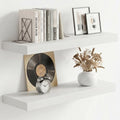 fuqing 20 Inch Floating Shelves, 6.7 Inch Deep White Wall Shelves Set of 2