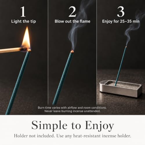 なごみ工房 Kyoto Jasmine Incense Sticks - Japanese Temple Aroma, Ideal for Relaxation & Meditation, Approx. 60 Sticks (0.044 Pounds) - Premium Quality Incense for Spiritual & Home Use Nagomikobo
