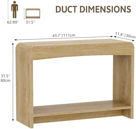 Farmhouse Entryway Table, 43.7" Console Table with Open Shelf