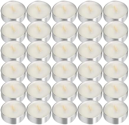 UNBREAKABLE - Tea Light Candles 30 Pack – Unscented Long Lasting 2.5 Hour Burn – White Smokeless Tealights for Decoration, Holiday, Party, Wedding, Home Use