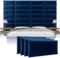 Vänt Wall Mounted Headboard Panels, King/Twin, Velvet Navy